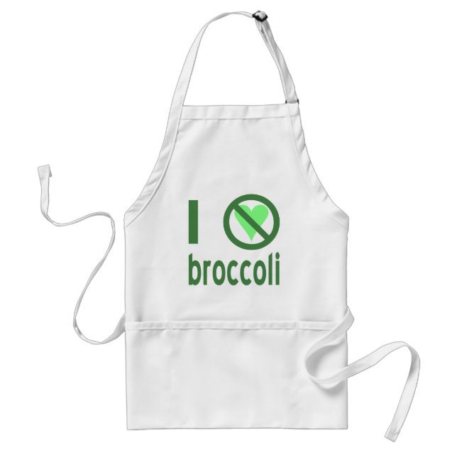 I Hate Broccoli Green Text Standard Apron (Front)