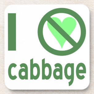 I Hate Cabbage Green Text Coaster