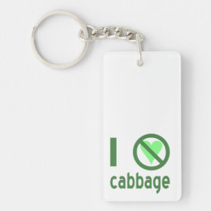I Hate Cabbage Green Text Key Ring