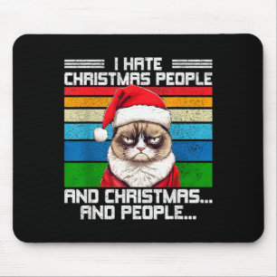 I Hate Christmas Holidays Haters Black Uni-adults  Mouse Pad