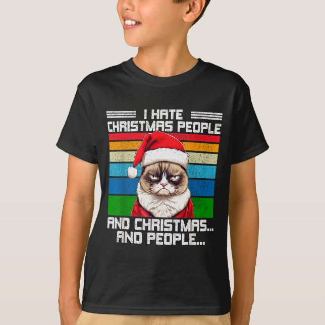 I Hate Christmas Holidays Haters Black Uni-adults  T-Shirt (Front)