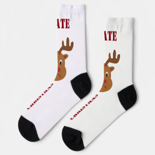 I hate Christmas sad reindeer Postcard Socks