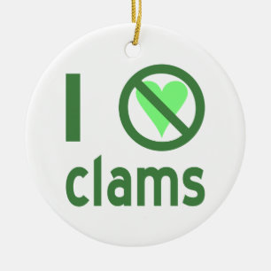 I Hate Clams Ceramic Tree Decoration