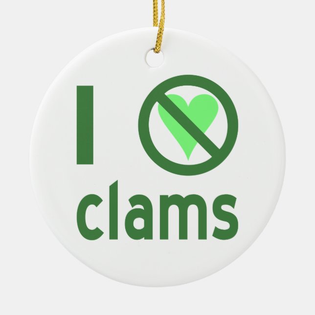 I Hate Clams Ceramic Tree Decoration (Front)