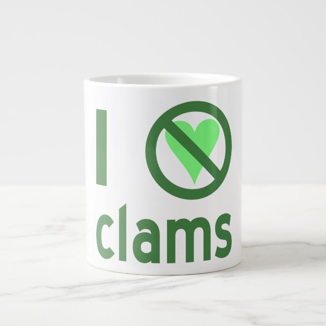I Hate Clams Large Coffee Mug (Front)