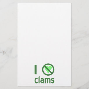 I Hate Clams Stationery