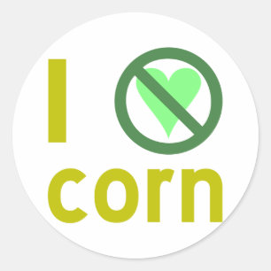 I Hate Corn Classic Round Sticker