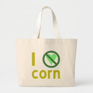 I Hate Corn Large Tote Bag