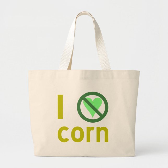 I Hate Corn Large Tote Bag (Front)
