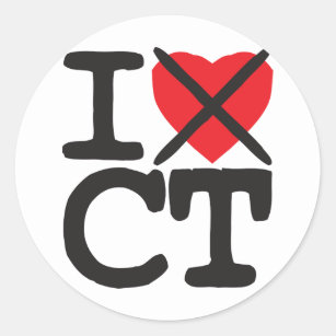 I Hate CT - Connecticut Classic Round Sticker