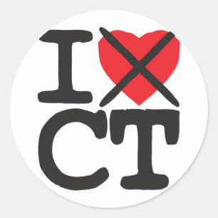 I Hate CT - Connecticut Classic Round Sticker