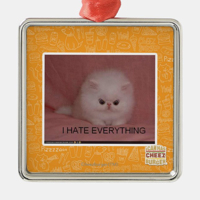 I hate everything metal ornament (Front)