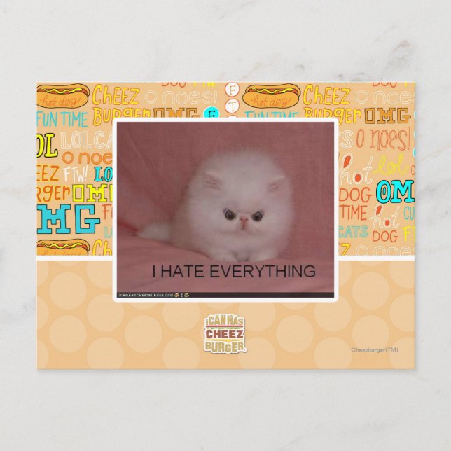 I hate everything postcard (Front)