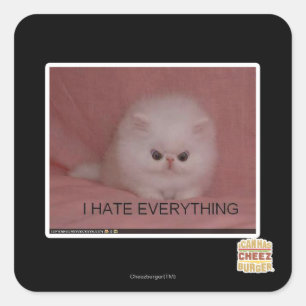 I hate everything square sticker