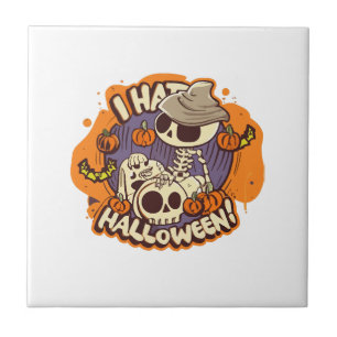 i hate halloween ceramic tile