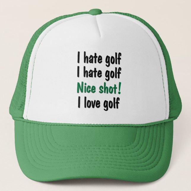 I Hate - Love Golf Trucker Hat (Front)