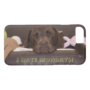 I Hate Mondays Drowsy Chocolate Lab With Toys iPhone 8/7 Case