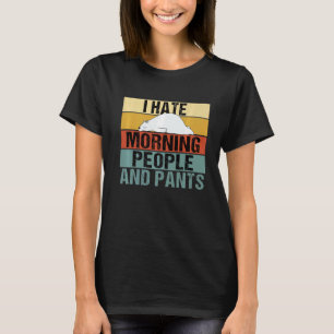 I Hate Morning People And Pants Bear Retro T-Shirt
