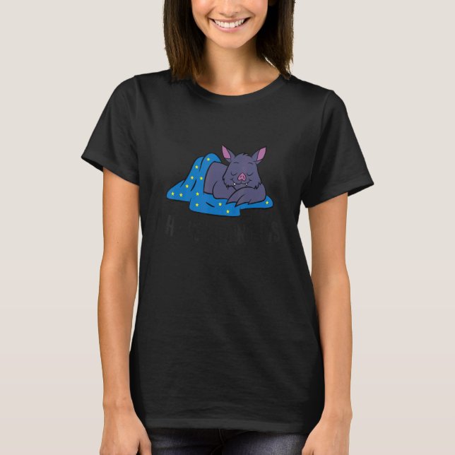 I Hate Mornings Sleeping Bat T-Shirt (Front)