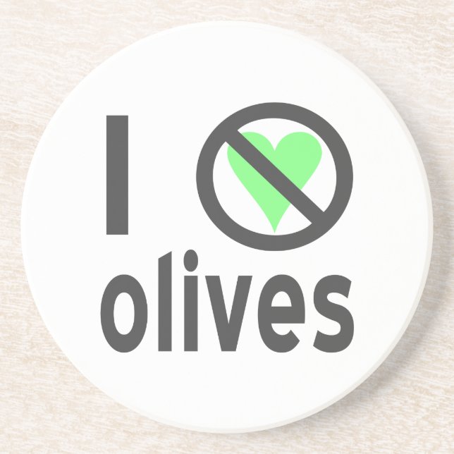 I Hate Olives (Black) Coaster (Front)