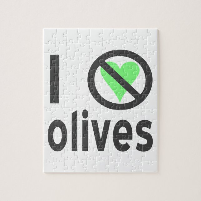 I Hate Olives Black Jigsaw Puzzle (Vertical)