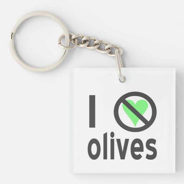 I Hate Olives No Love Key Ring (Front)