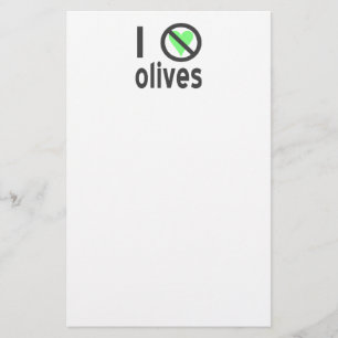 I Hate Olives No Love Stationery