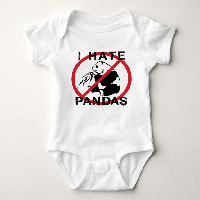 I Hate Pandas Baby Bodysuit (Front)