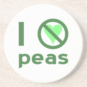 I Hate Peas Green Text Coaster