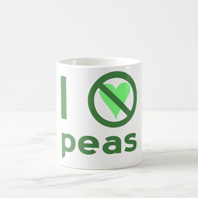 I Hate Peas Green Text Coffee Mug (Center)