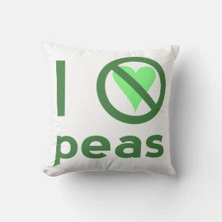 I Hate Peas Green Text Cushion