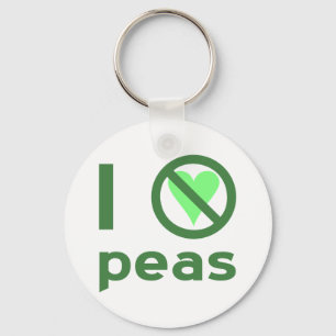 I Hate Peas Green Text Key Ring