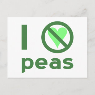 I Hate Peas Green Text Postcard