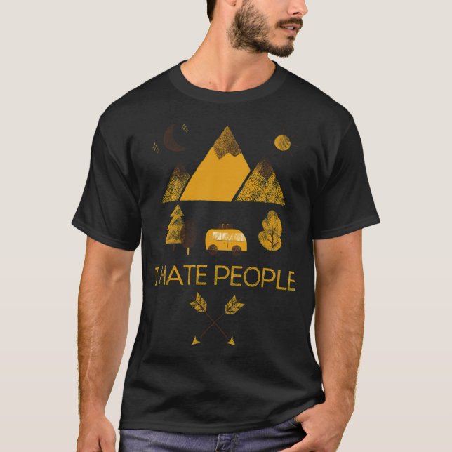 I Hate People Camping in the campsite sloth  T-Shirt (Front)