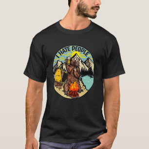 I Hate People Camping Nature Camping Bear Drinking T-Shirt