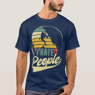 I Hate People Climbing Bouldering Vintage Retro T-Shirt