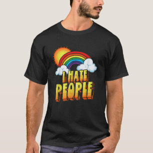 I Hate People Funny Antisocial Distressed Vintage T-Shirt