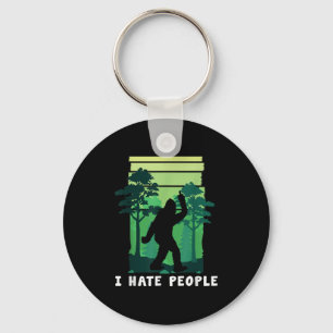 I Hate People - Funny Bigfoot Middle Finger Sasqua Key Ring