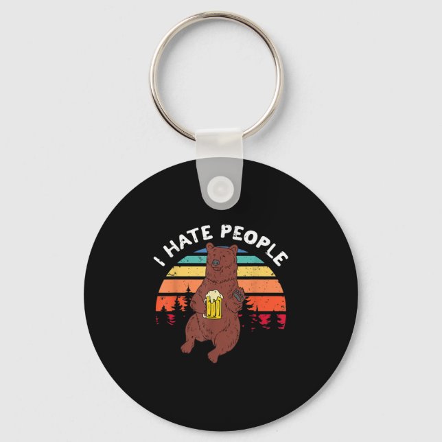 I Hate People - Funny Camping Trekking Outdoor Key Ring (Front)