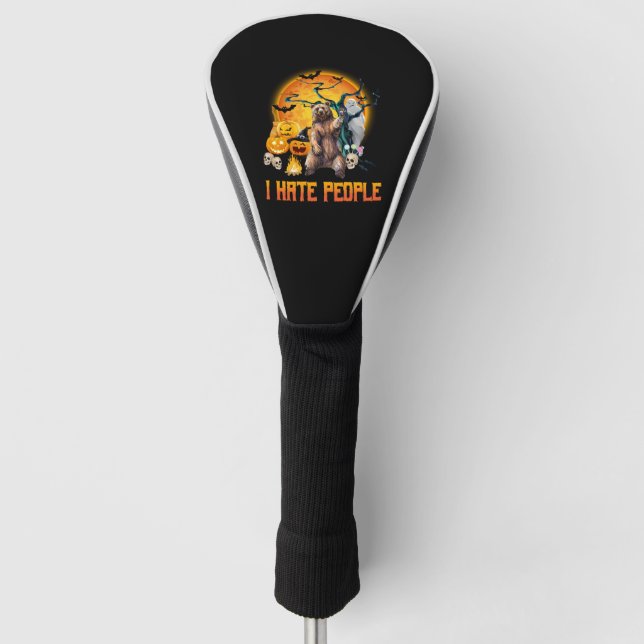 I hate people halloween nightmare t shirt golf head cover (Front)