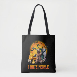I hate people halloween nightmare t shirt tote bag