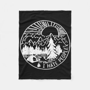 I Hate People I Love Camping  Fleece Blanket
