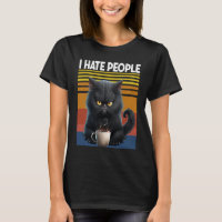 I Hate People Introvert Morning People Coffee Cat