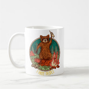 I Hate People Racoon Camping Coffee Mug