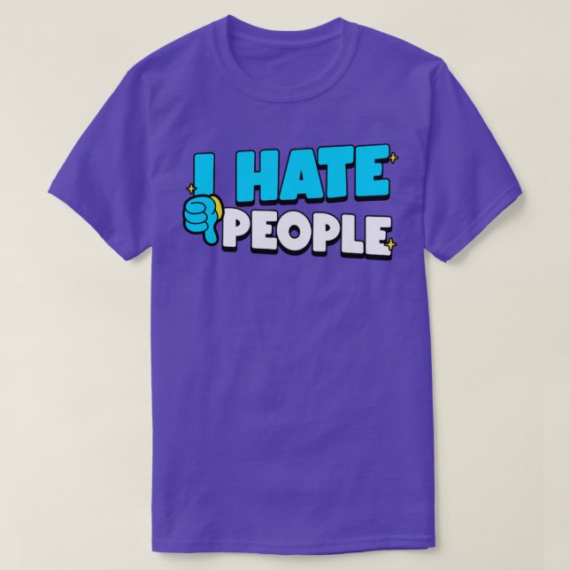 I Hate People Retro T-Shirt (Design Front)