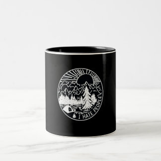 I Hate People Retro Vintage Custom Two-Tone Coffee Mug