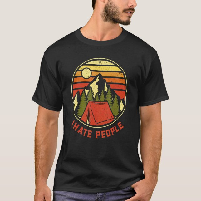 I Hate People Vintage  Camping T-Shirt (Front)