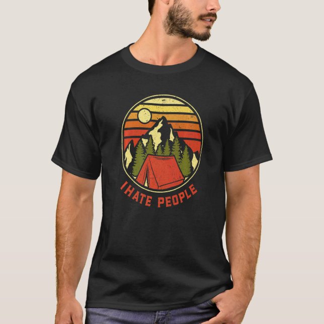 I Hate People Vintage Camping T-Shirt (Front)