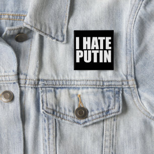 I hate Putin 15 Cm Square Badge