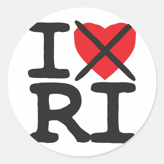 I Hate RI - Rhode Island Classic Round Sticker (Front)